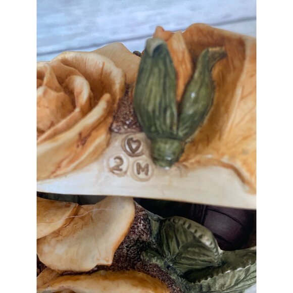 3 X Harmony Kingdom Harmony Garden Double Rose Figurines – Yellow Pink Red 1998 - Picture 12 of 16